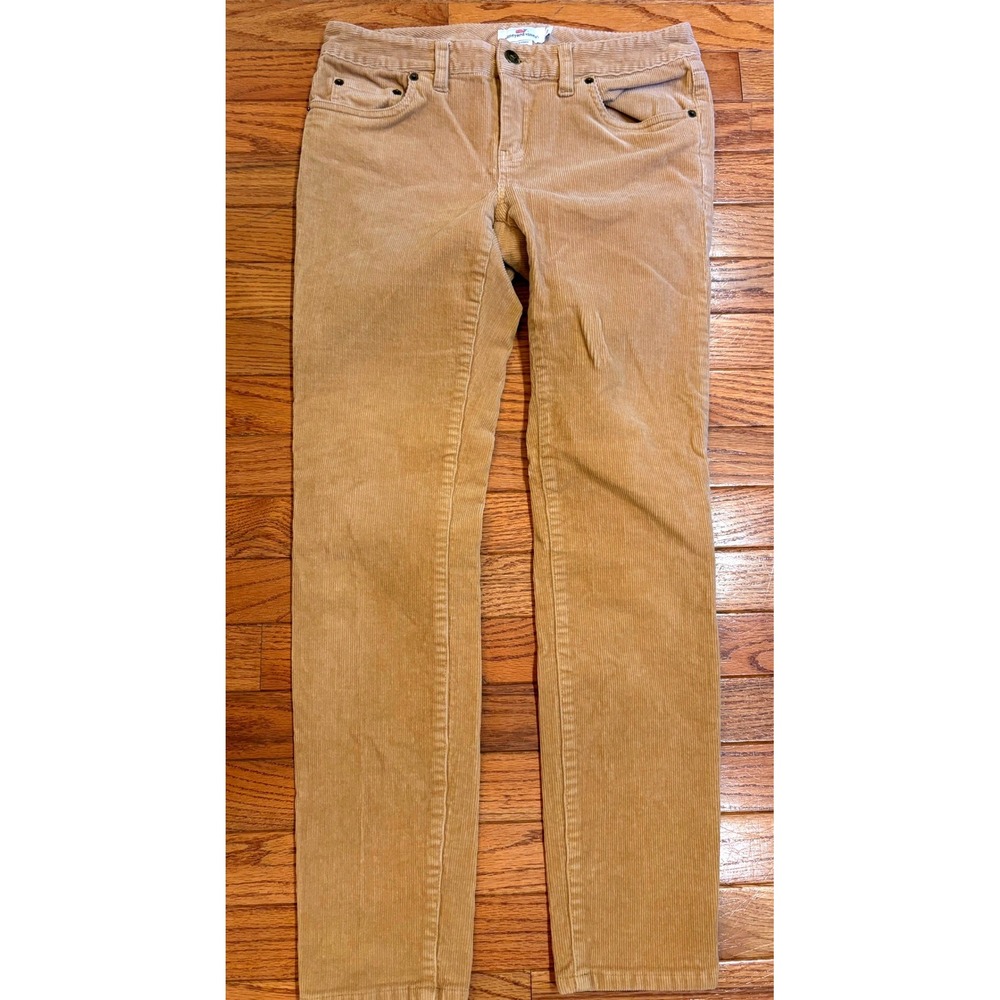 Vineyard Vines Corduroy Pants 2 Women Tan Straight Leg Stretch Preppy 0398